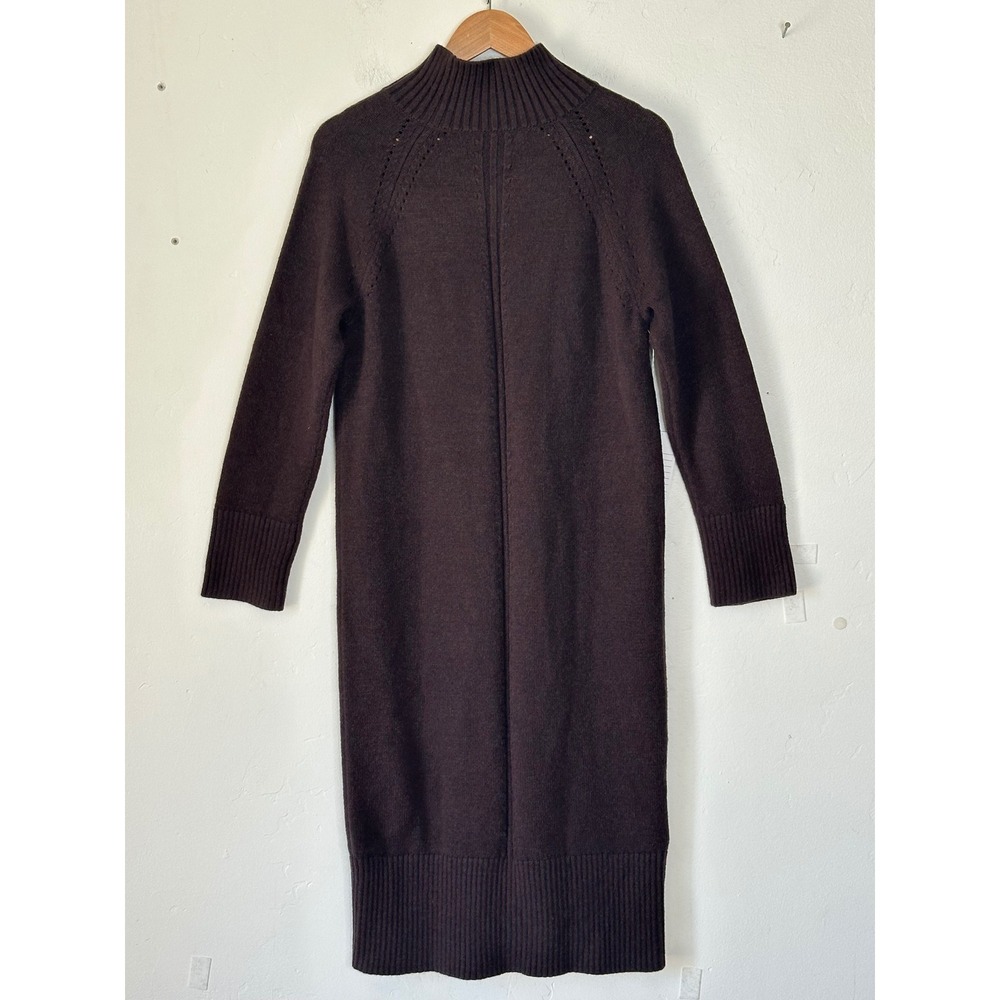 Ann Taylor Brown Mock Neck Sweater Dress Size Medium Raglan Sleeve Cozy